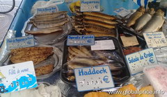 Prices of food at the market in Paris, Smoked fish